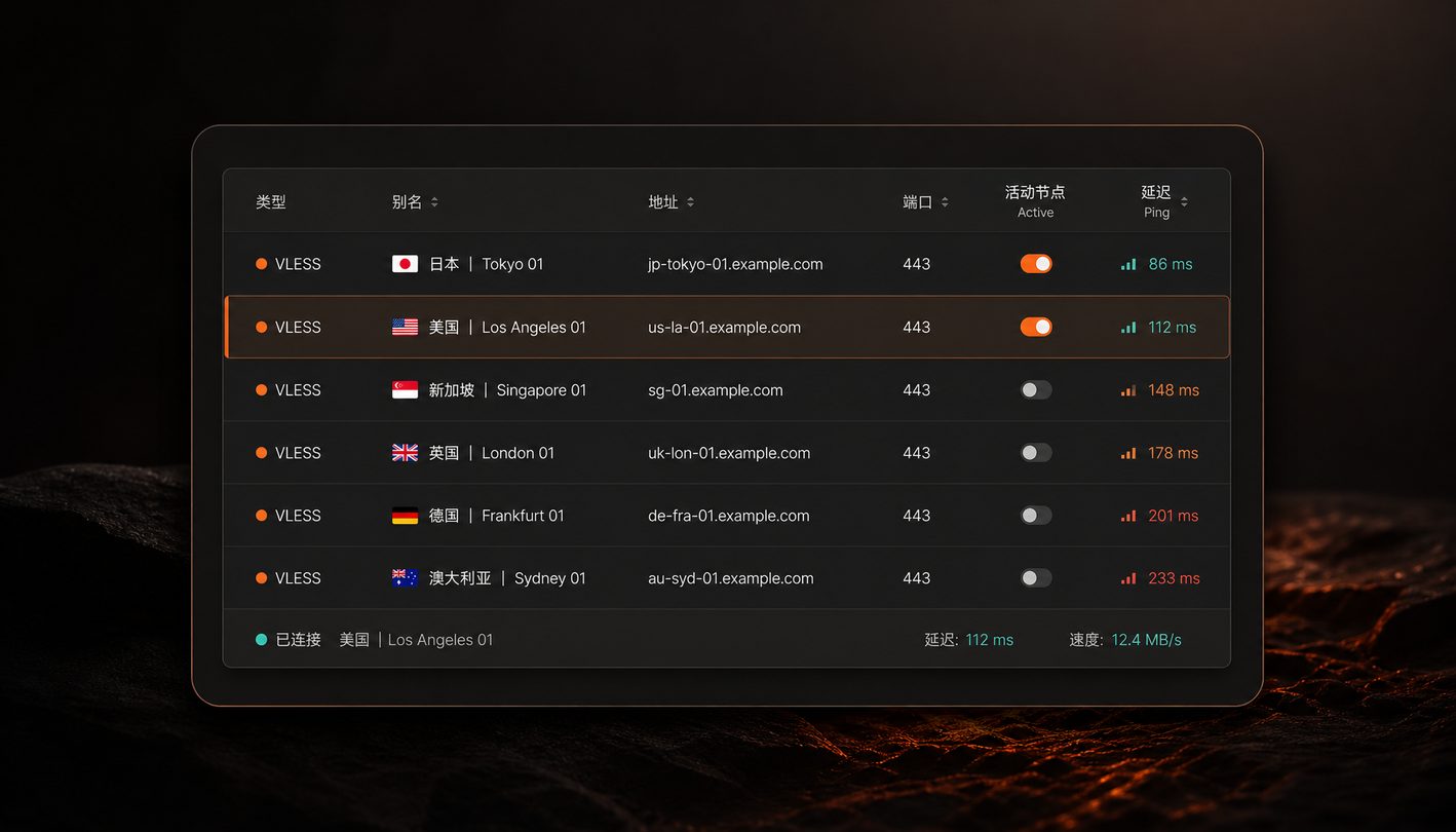 v2rayN Windows 界面预览
